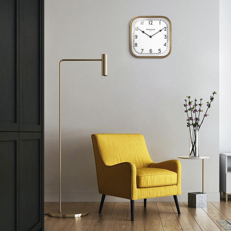 Presentime & Co 10" Anton Vintage Square Clock, Silent No Ticking, Wall & Mantel 2 in 1 Clock, Desk and Shelf Clock, Tabletop DÃ©cor, Antique Hamilton Gold - Image 4